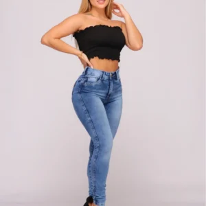 Calça Jeans Feminina Cós Alto Empina Bumbum Patria Brasil