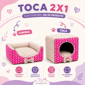 Cama Toca Iglu 2 Em 1 Cachorro Microfibra Impermeável Pet