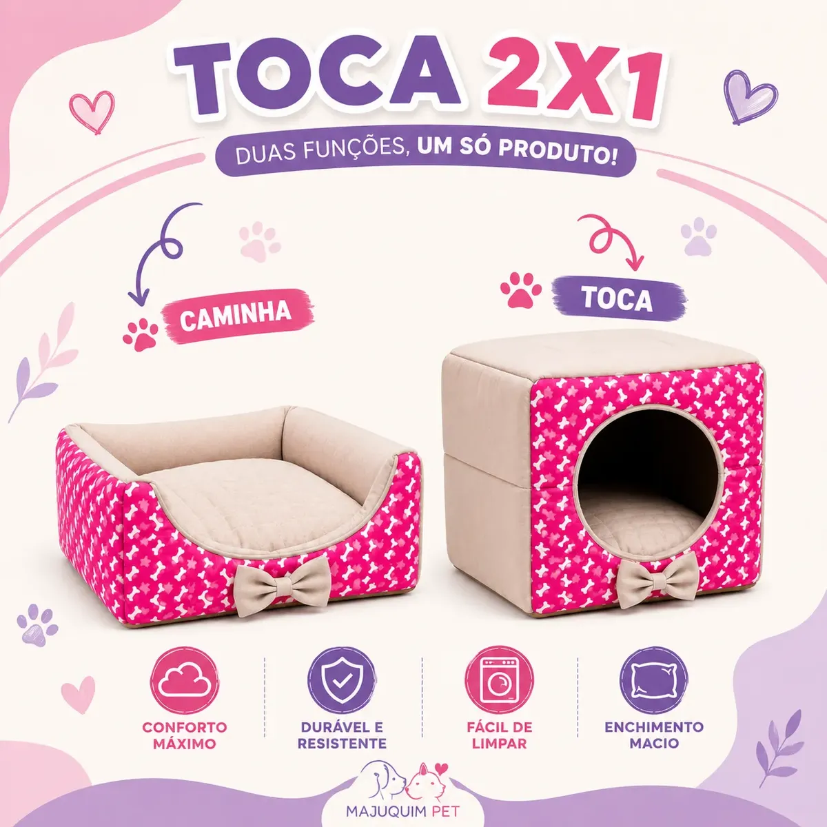 Cama Toca Iglu 2 Em 1 Cachorro Microfibra Impermeável Pet