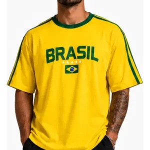 Camiseta Oversized Brasil Copa 2026 Streetwear Masculina